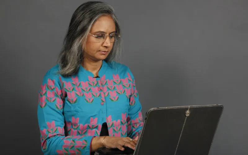 Dr Bhavi on a video consultation